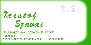 kristof szavai business card